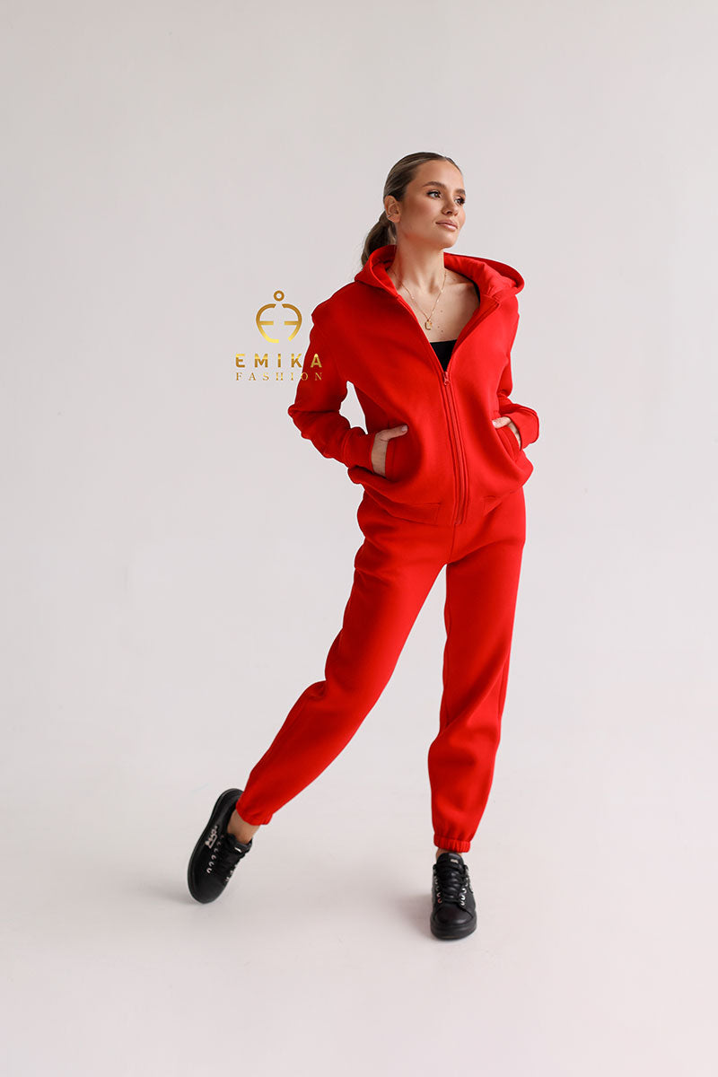 Fleece-lined Warm Suit Family look Women