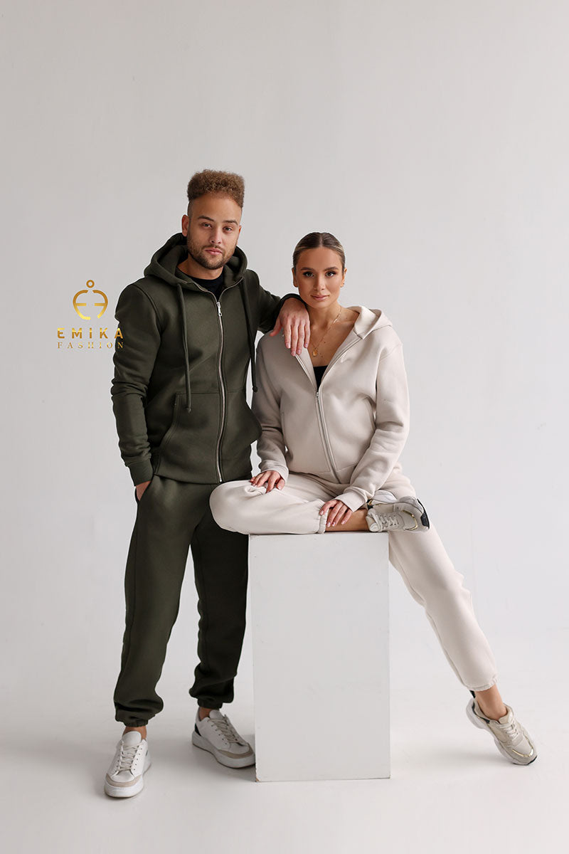 Fleece-lined Warm Suit Family look Women