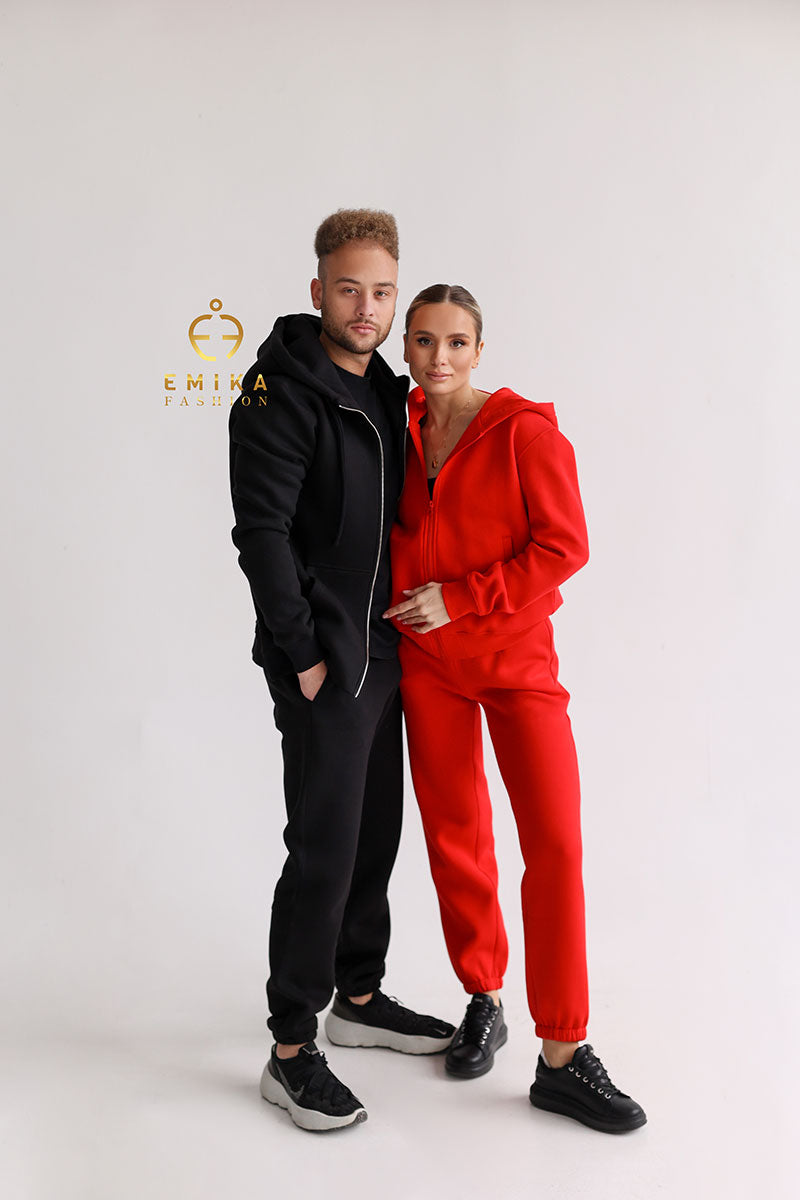 Fleece-lined Warm Suit Family look Women