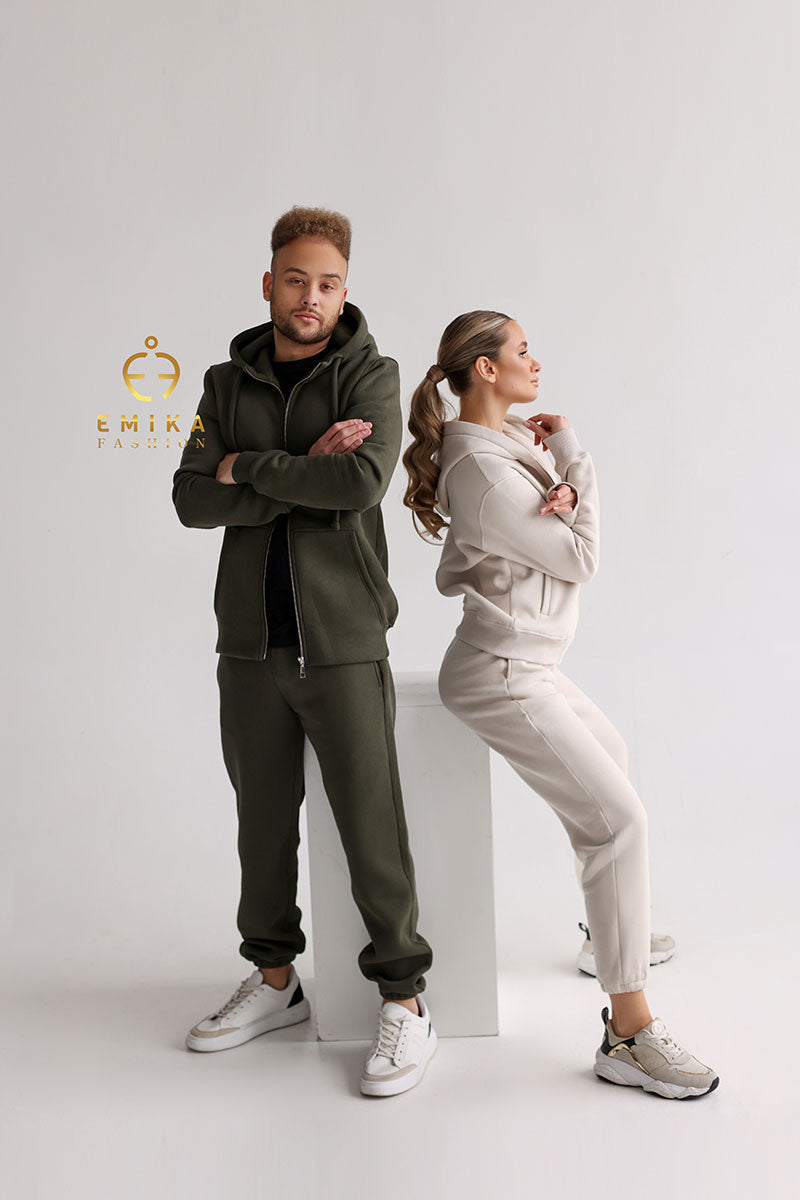 Fleece-lined Warm Suit Family look Women
