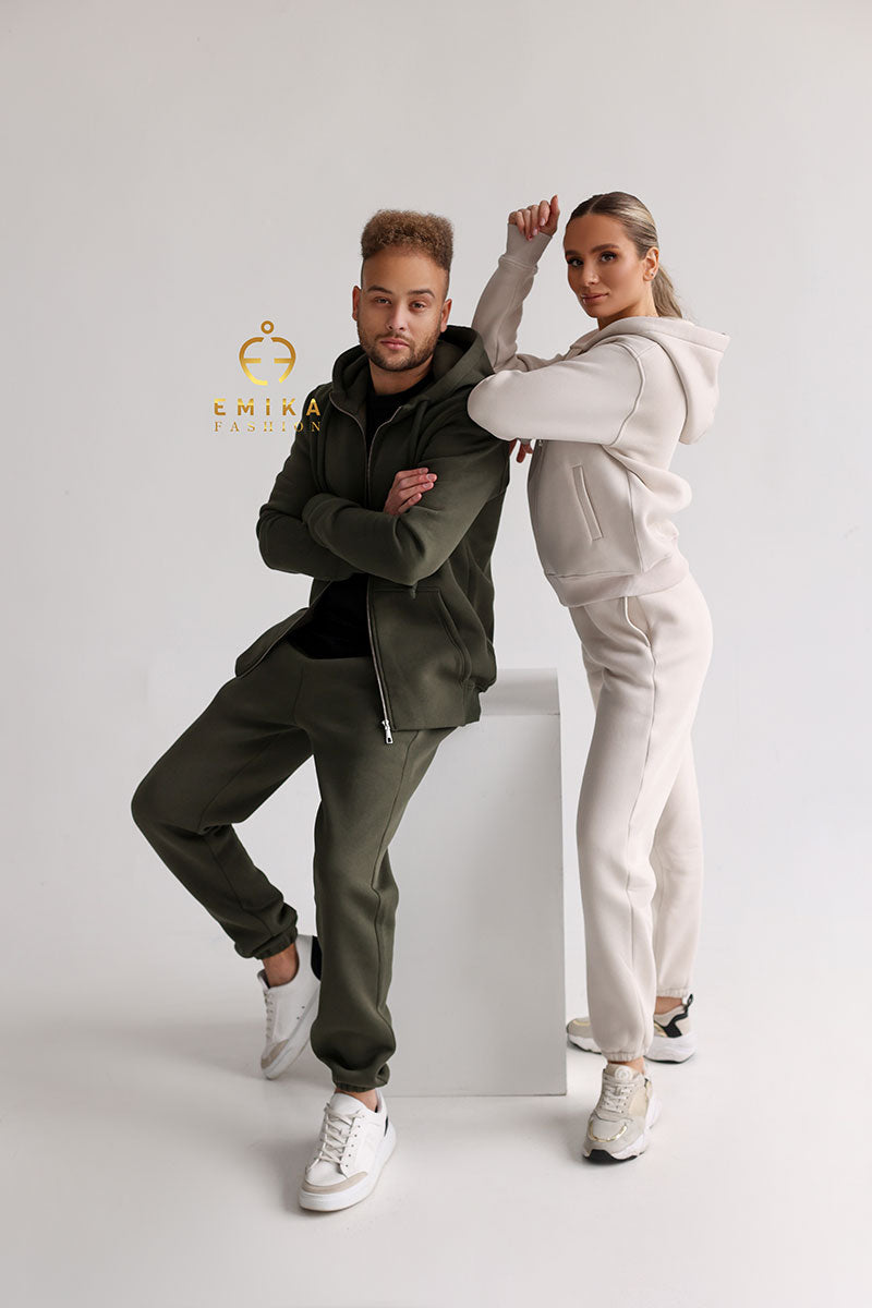 Fleece-lined Warm Suit Family look Women