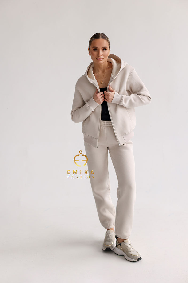 Fleece-lined Warm Suit Family look Women