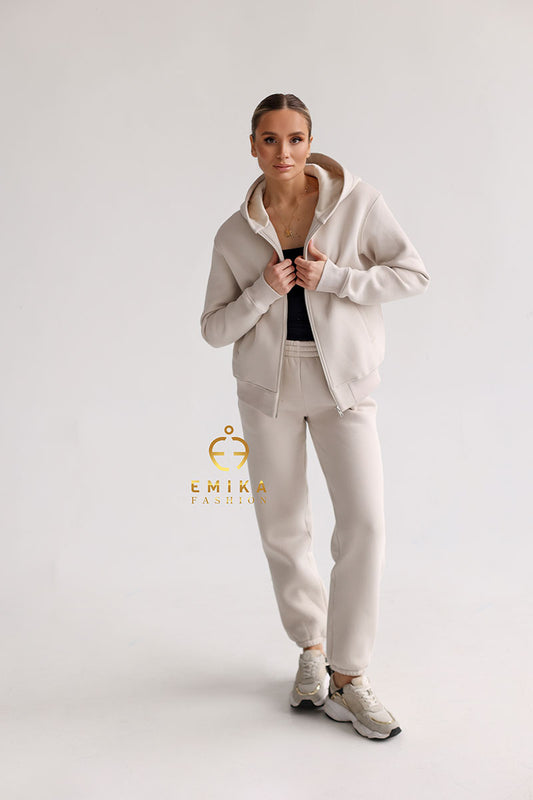 Fleece-lined Warm Suit Family look Women