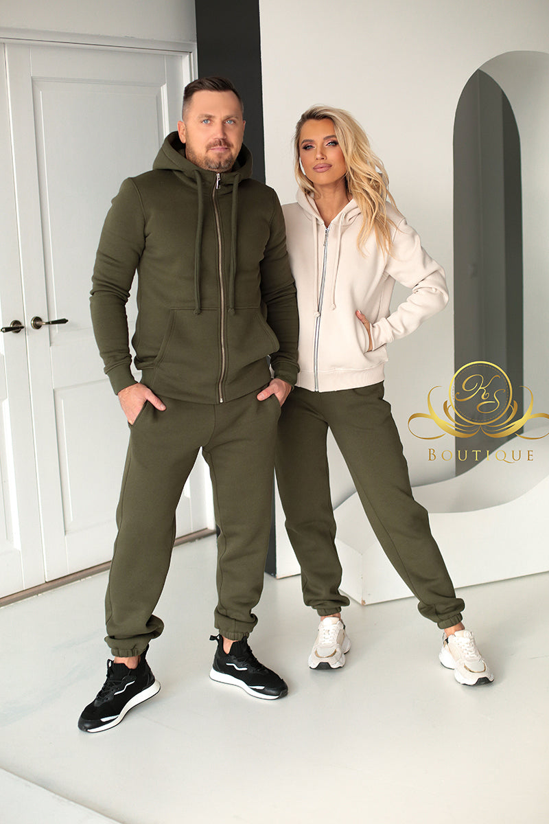 Fleece-lined Warm Suit Family look Women