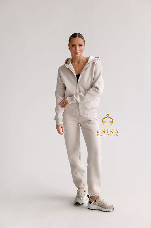 Fleece-lined Warm Suit Family look Women